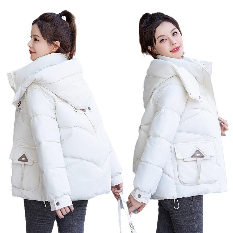 2025 Fall/Winter New Down Cotton Jacket Korean Loose Thickened Hooded Bread Jacket Versatile Jacket Women
