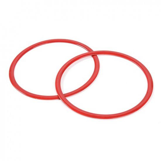 2 pièces Anneau de Couverture de Haut-parleur de Toit Intérieur Rouge pour Jeep Wrangler TJ 97-2006