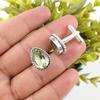 Green Amethyst Gemstone 925 Sterling Silver Handcrafted Jewelry Cufflink For Him CL-5-11