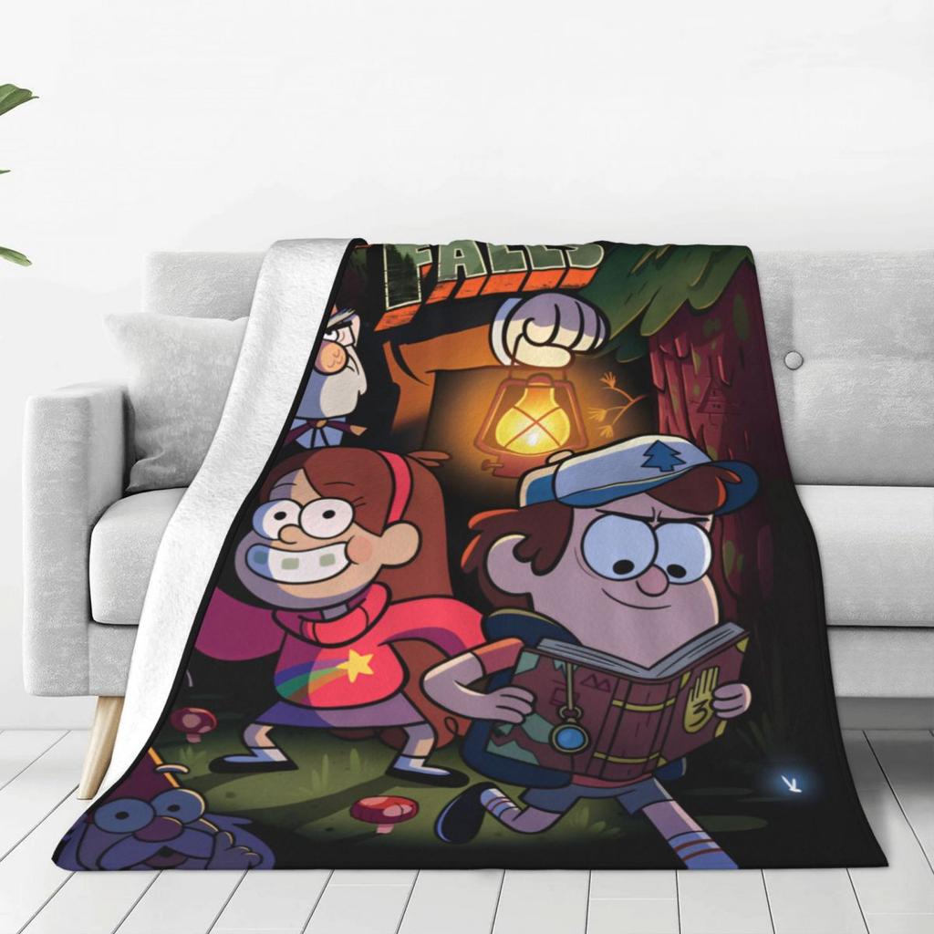 Gravity Falls Dipper Mabel Pines Coperta Morbida Calda Plaid Invernale Campeggio Divano Sedia Letto Copriletto Estetico