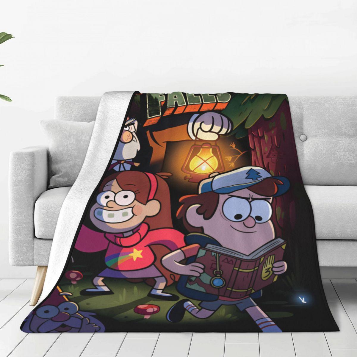 Gravity Falls Dipper Mabel Pines Blanket Quality Soft Warm Throw Blanket Winter Camping Couch Chair Sofa Bed Aesthetic Bedspread 75x90cm