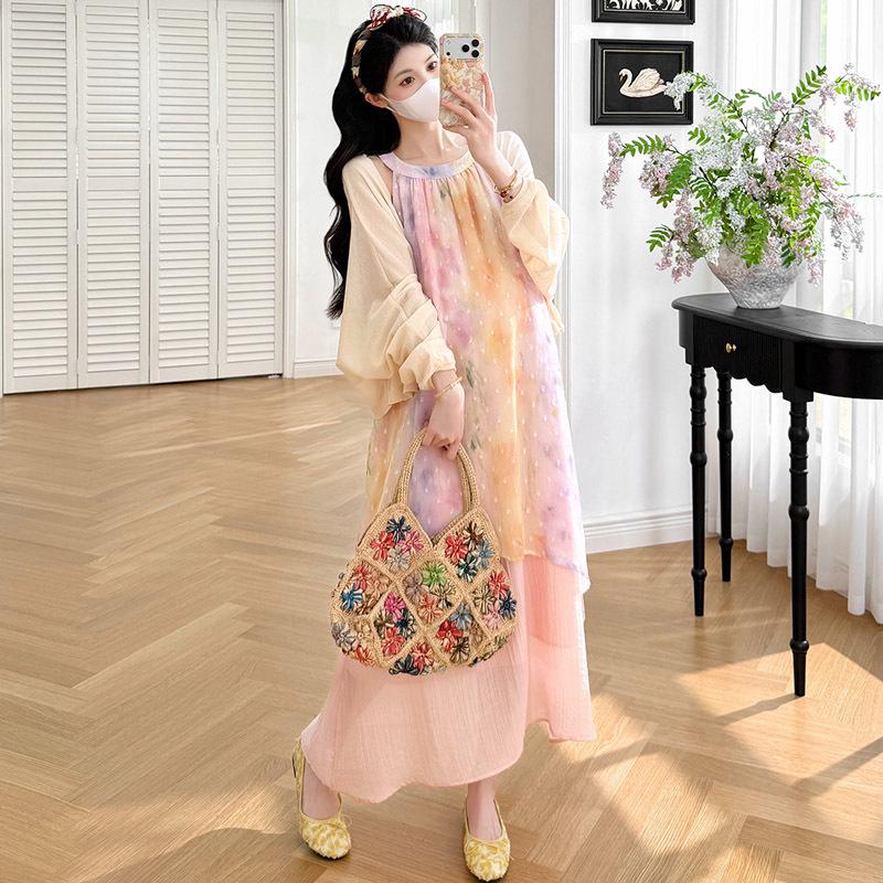 2025 Korean Style Summer Dress & Sun Protection Cardigan Set L
