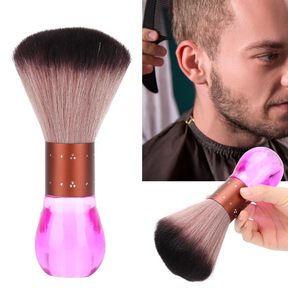 Soft Fiber Hair Dust Cleaning Brush Reusable Neck Hair Removal Brush Barber Neck Duster Home Use розовый