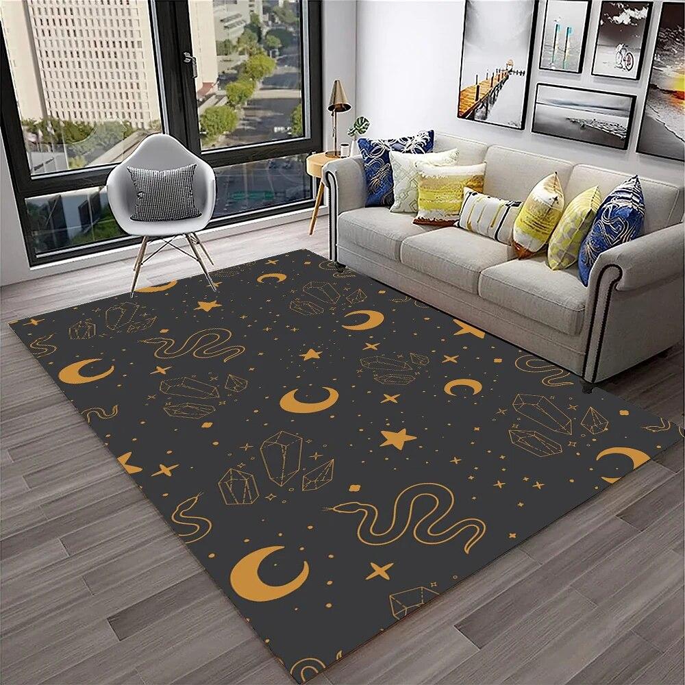 Horror Witchcraft Ouija Tarot Gothic Carpet Rug for Home Living Room Bedroom Sofa Doormat Decor,Kid Area Rug Non-slip Floor Mat