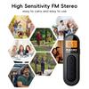 Mini Clip FM Radio Pocket Rechargeable Stereo Radio with LCD Display Wired 3.5mm Headphones For Meetings Tours Running