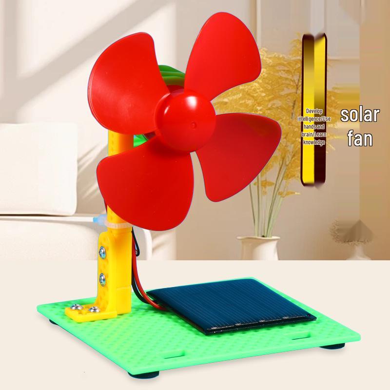 DIY Solar-Powered Mini Fan Kit: Student Science Experiment Model Tool 14x20cm