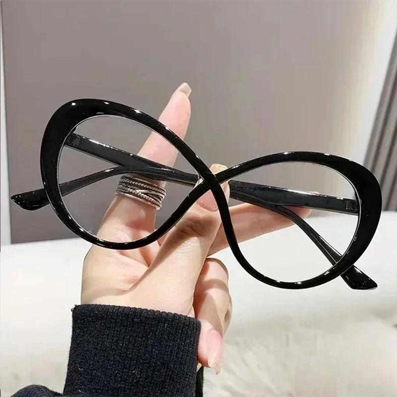 

New Trendy Cat Eye Reading Glasses Fashion Presbyopia Eyewear Unisex Anti-Blue Light Clear Lens Prescription Eyeglasses 0