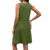 Women's V-neck Casual Beach Vacation Style Vintage Solid Color Sleeveless Splicing Dresses