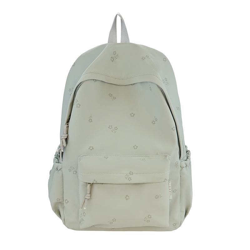 Floral Print Backpack with Front Pocket and Side Pockets