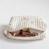 Quilted Cotton Baby Stroller Organizer - Zipper, Embroidery, Diaper & Bottle Storage Bag