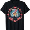 Wolf Blue Eyes Artwork _ Cherry Blossoms Wolf T-Shirt