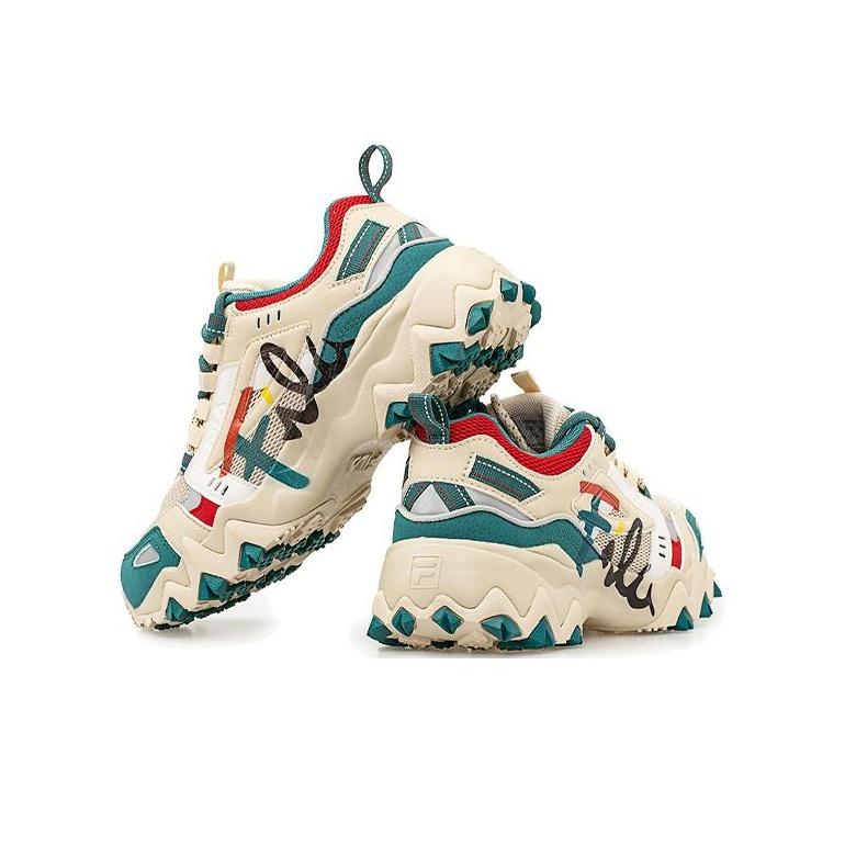 Fila Oakmont Mesh Bequem Vielseitig Niedrig geschnitten Lifestyle Freizeit Schuhe Damen Sneaker Tief-Wald-Grün T12W031101FAD