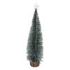 Mini Christmas Tree Small Artificial Snow Flocked Pencil Tree with LED Lights Tabletop Tree Ornaments with Wooden Base for Xmas Home Decor