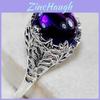 Exquisite Purple Party Round Lady Jewelry Featuring Silver Plated Vintage Crystal Ring