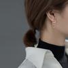 925 Sterling Silver Trendy Geometric Link Chain Tassel Hoop Earrings for Women Girls Party Gift Fine Jewelry