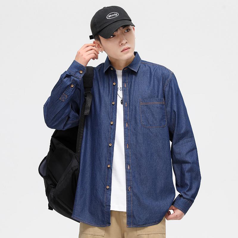 Camicia Casual Slim in Cotone Denim Giapponese da Uomo Dongyu per la Primavera