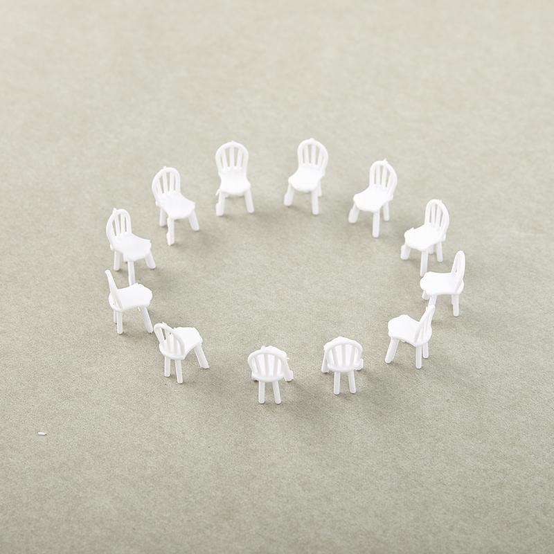 8/10Pcs 1:75 Scale Dinning Miniature Chair Model Mini Dollhouse Furniture Decor