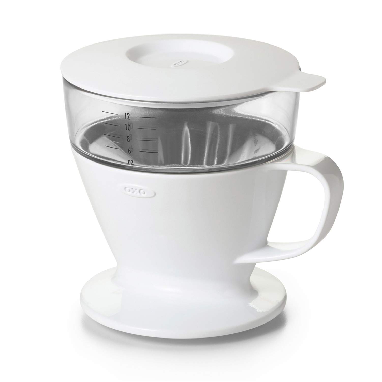 

OXO Auto drip coffee maker that automatically pours hot water at the ideal speed, 1-2 cups, 360ml, white trapezoidal filter, no hassle even on busy