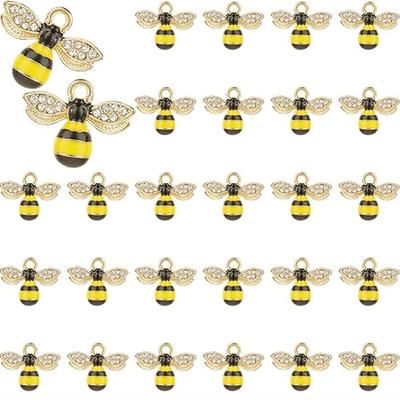 5/10/20 Pieces of Alloy Material Drip Oil Bee Pendant Cute Metal Craft Decoration DIY Handmade Jewelry Necklace Bracelet Earrings