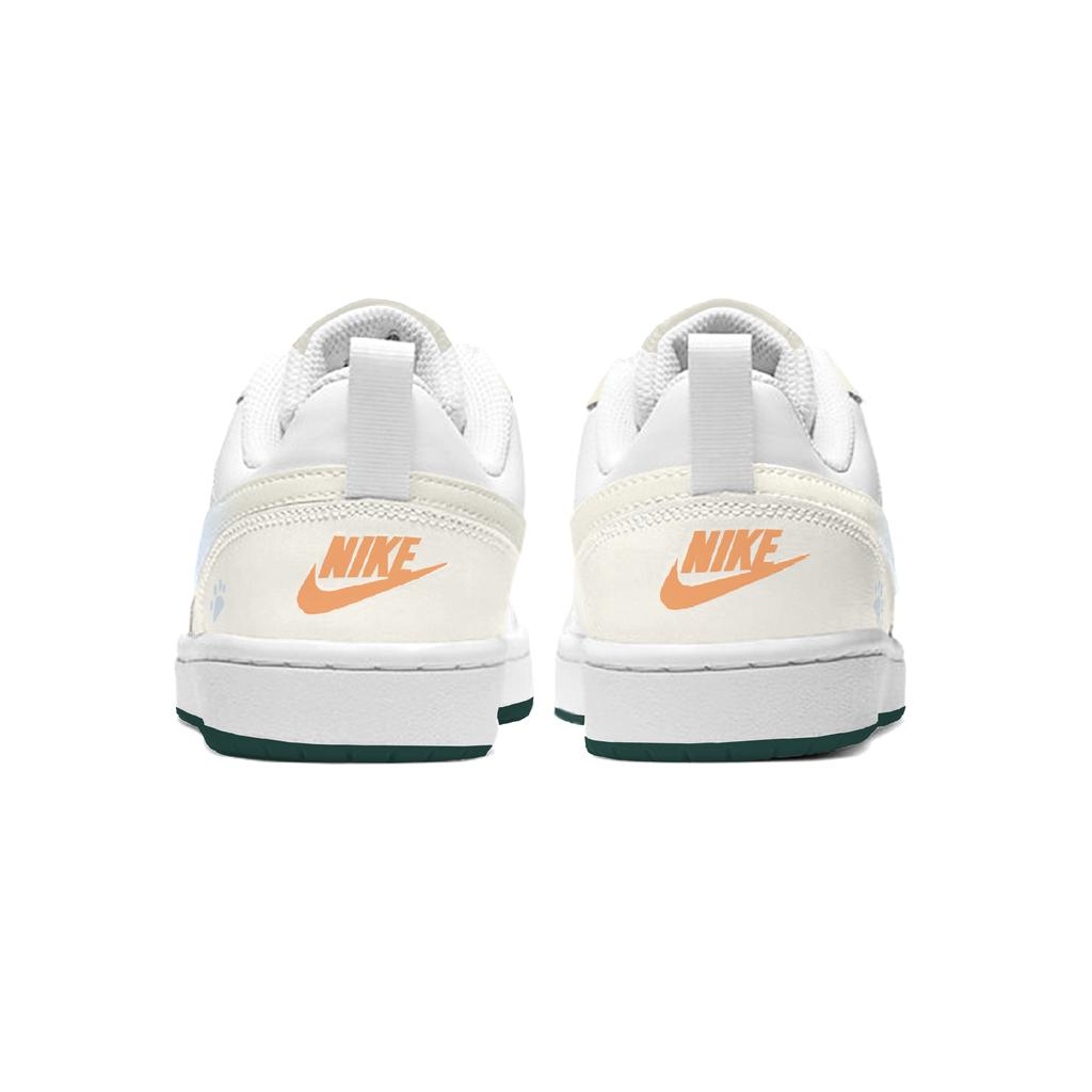 Nike Court Borough 2 Maris Sal Milk Cream Lightweight Breathable Low top Skateboard Shoes Women's Blue Yellow White BQ5448-017(Team1319-)