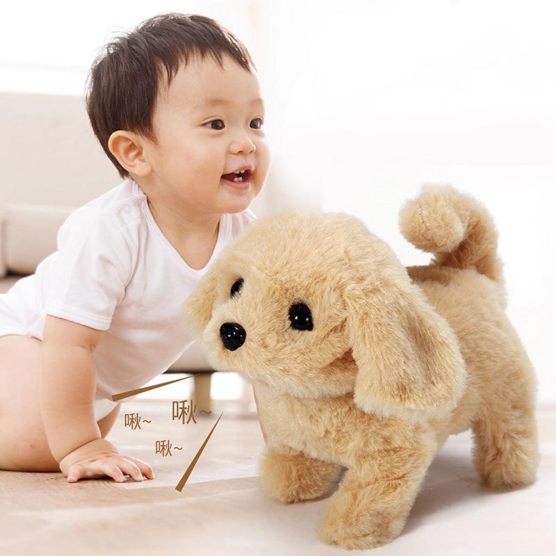 Peluche Realistico Simulazione Cane Carino Giocattolo per Bambini Può Camminare Chiamare Robot Interattivo Elettrico Cane Robotico Regalo di Natale per Bambini Piccoli