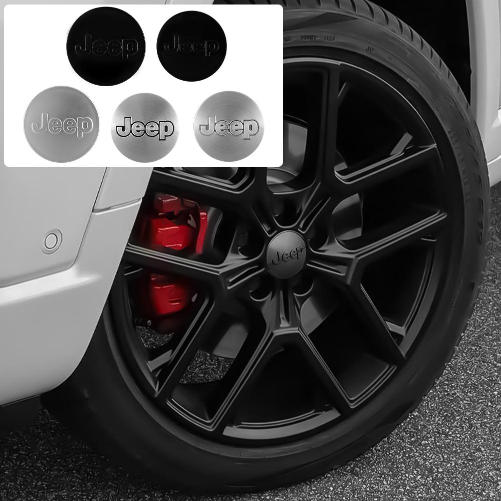 55/64MM 4Pcs Car Styling Wheel Center Hub Cap Covers Badge Accessories For Jeep Wrangler Renegade Compass Gladiator Cherokee JL