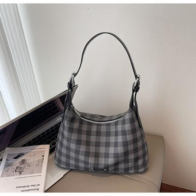 Karierte kleine Tasche Damen neue Mode lässige Achseltasche Knödeltasche Sommer beliebt Pendler Umhängetasche
