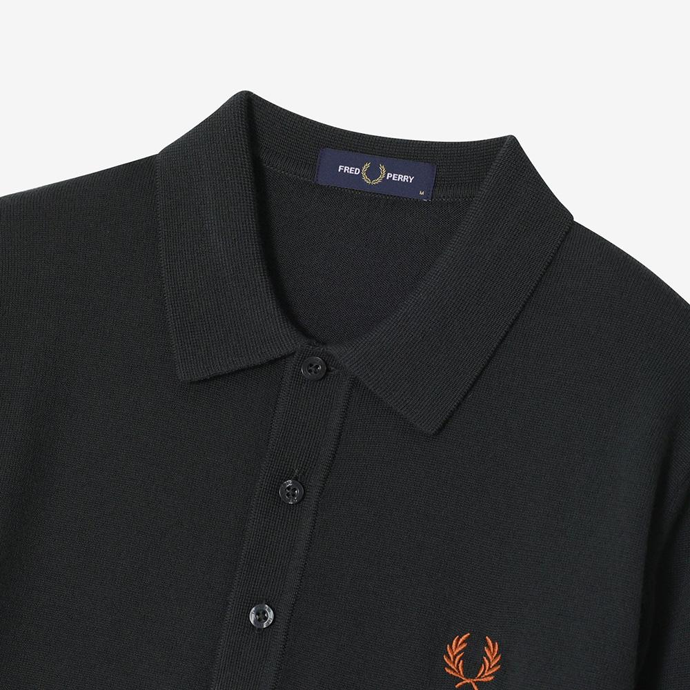FRED PERRY [Sharp] Long Sleeve Classic Knit Shirt - Night Green Afpm2434535-T61
