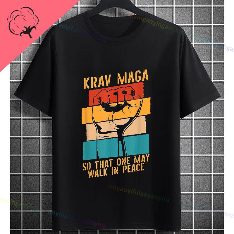 T-shirt Graphique Drôle Eat Sleep Krav Maga Repeat 100% Coton Manches Courtes T-shirt Décontracté Pour Entraînement Arts Martiaux Tenue de Sport