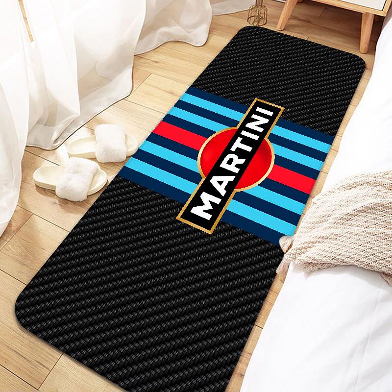 

Ковер-циновка для автомобиля Martini Racing для декора гостиной, спальни, прикроватный, мягкий напольный коврик, машинная стирка, ковры для коридора, лаунжа 40x60cm