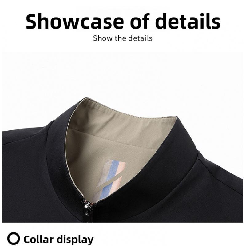 Frühlings- und Herbst Herren Stehkragenjacke Herren Executive Casual Business Herrenbekleidung Mittelalterlicher Papa Mantel