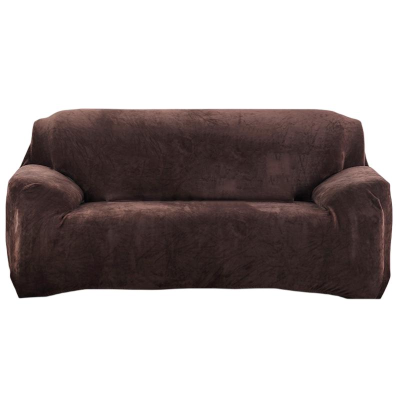 

Sofa Covers Plush Velvet Easy Fit Thick Stretch Slipcover Soft Home Decoration 1 Seater кавовий