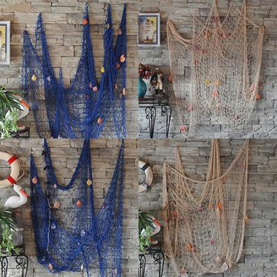Fishing Net Seaside Shells Wall Wall Beach Party Sea Ceiling Bar Home Decor