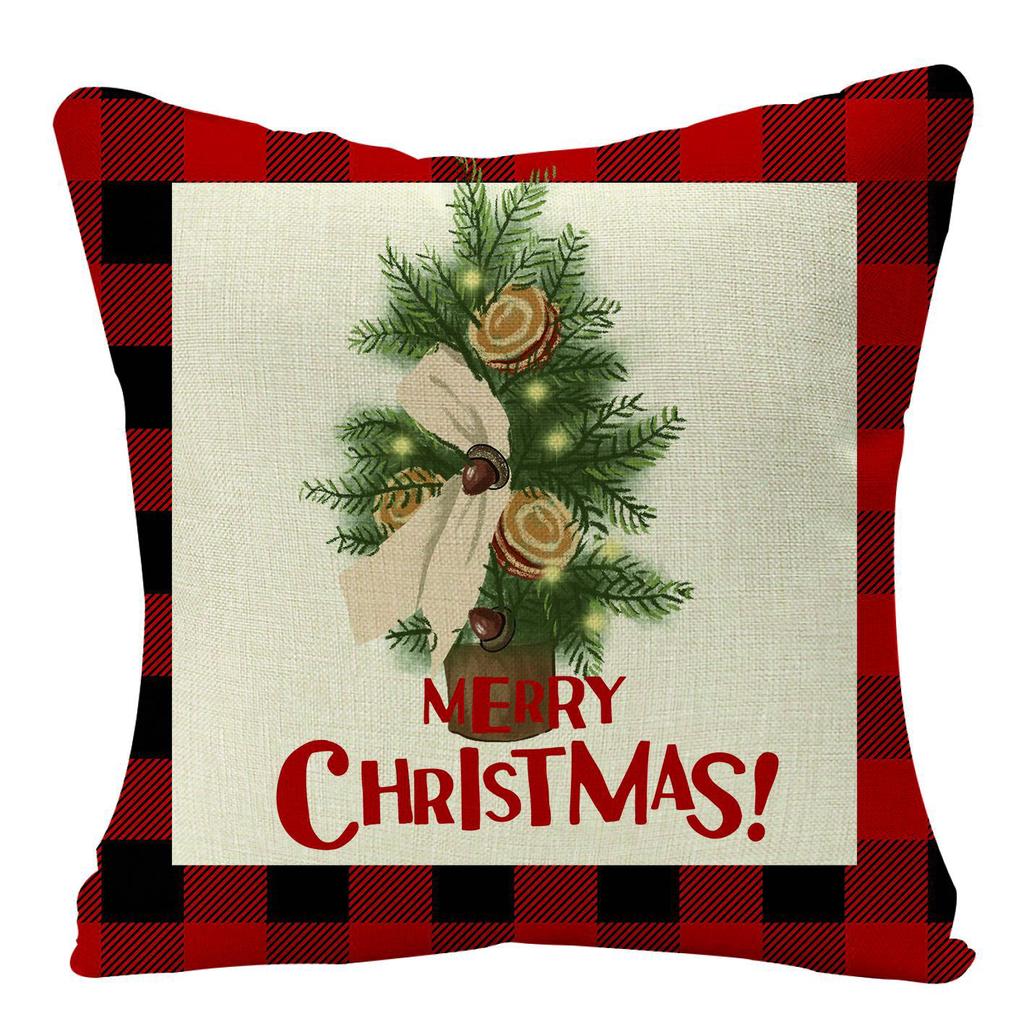 New Christmas Pillow, Linen Waist Pillow Case, Festive Home Sofa Decoration Pillow Cushion Cover