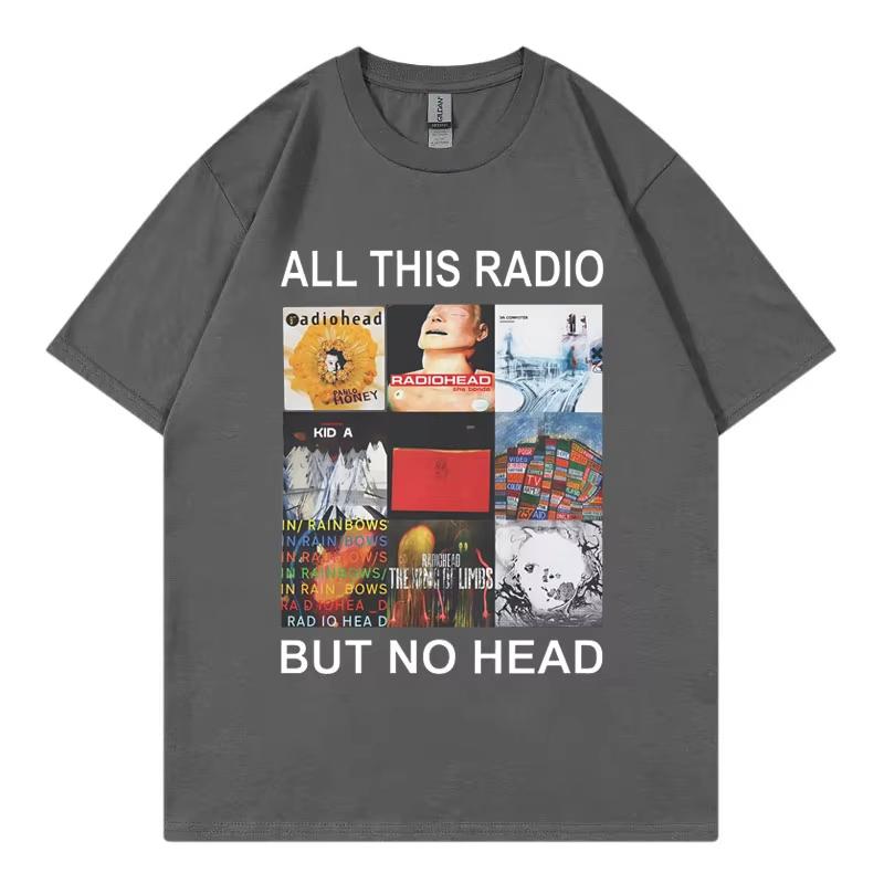 Všechno toto rádio, ale žádná hlava Tričko Rocková kapela Radiohead Hudební album Grafická trička Pánské Dámské Oblečení Móda Hip Hopová trička