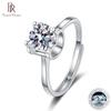 S925 Silver Set 1ct Moissanite Love Ox Head Ring For Women Living Simple Ring