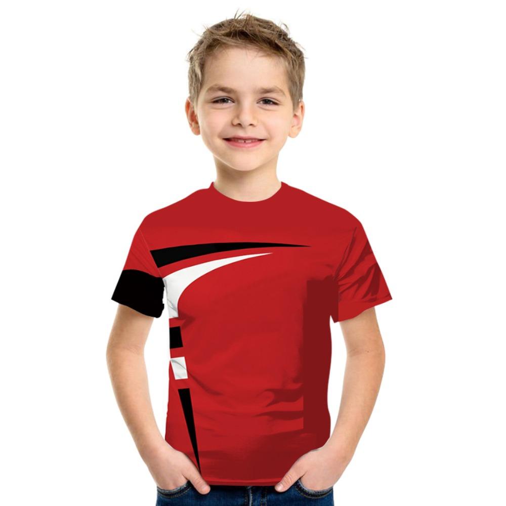 Children's 3D Printed T-shirt, Children's Summer Fashion Casual T-shirt, Boys and Girls' Unisex Children's Sportswear T-shirt Top