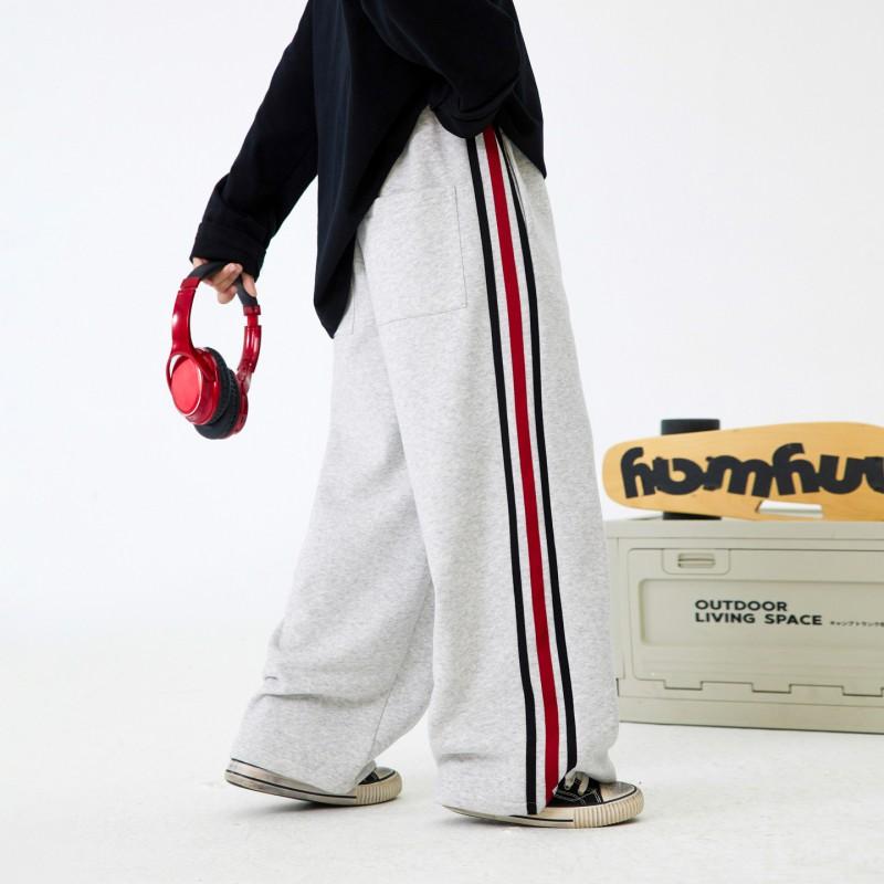 Boys Korean-Style Straight Fit Sweatpants Teens 2026 Loose Wide-Leg Cotton Joggers