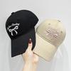Spring/Summer Bow Embroidery Open-Top Hat: Women's Cute Ponytail Baseball Cap Fashion