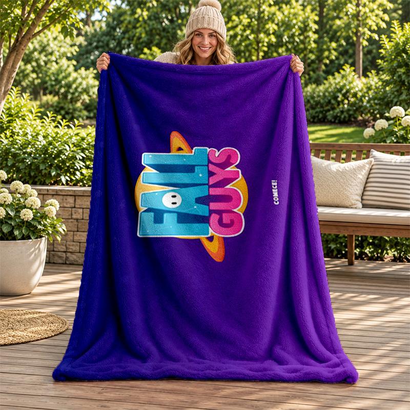 Fall Guys Blanket Flannel Blanket Soft Cozy Plush Throw for Sofa Bed Lightweight Home Decoration Gifts for Christmas Various Holidays