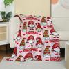 Christmas Santa Snowman Reindeer Pattern Fleece Blanket, Festive Winter Holiday Throw Blanket with Tree & Gift for Couch Bed