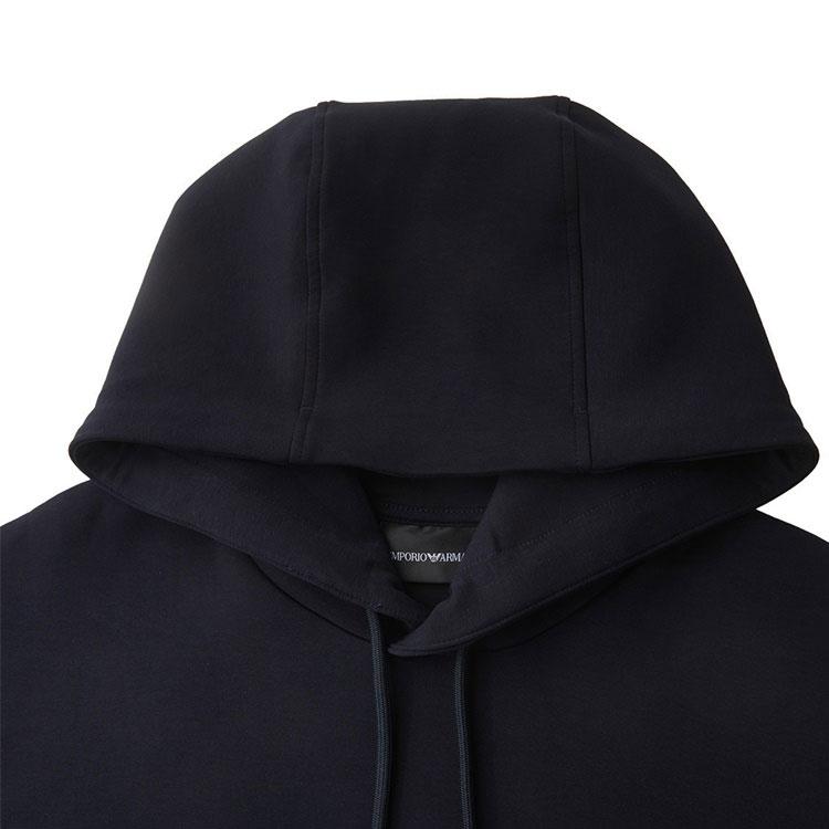 Emporio Armani Pattern Embroidered Hooded Long Sleeve Sweatshirt Men sweatshirt Navy-Blue 6R1MG9-1JHSZ-0920