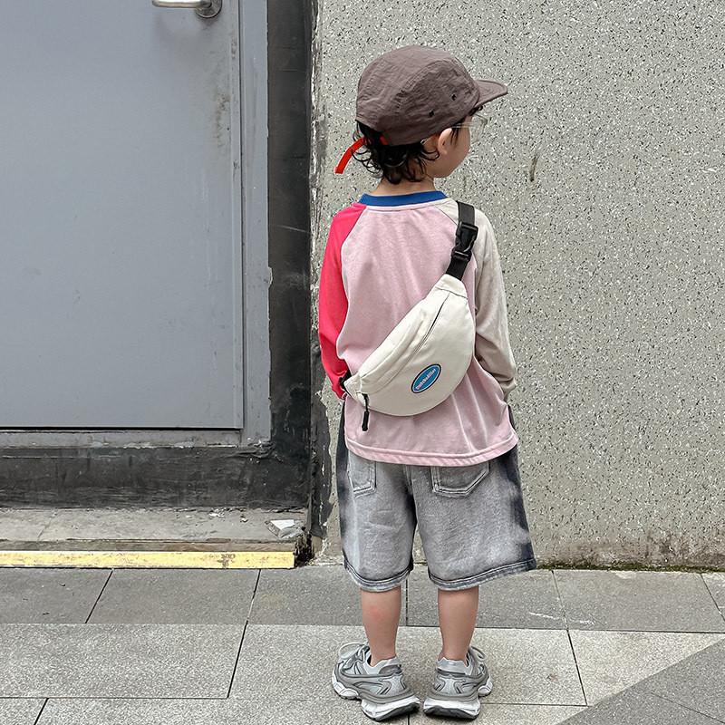 Bolsa Transversal de Lona Infantil Estilosa Leve Porta-Moedas Infantil para Passeios Diários