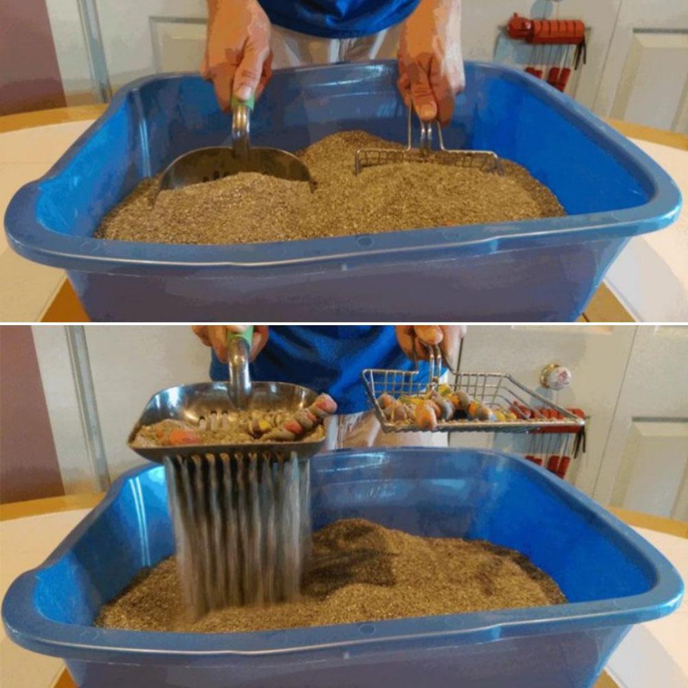 Cat Litter Scoop Stainless Steel Metal Pooper Scoopers Waste Poop Cleaner Pets Kitten Litter Sand Shovel Household Pet Cleaning
