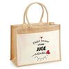 Beach Bag - PLANETEE - Jute with Pocket "Bazaar of a Beloved Judge" - Cotton - 43x33 Cm - Printed In France
