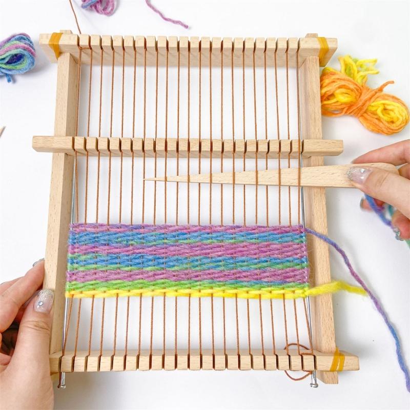 Wood Weaving Loomed Kits Handcraft Wooden Loomed Set Knitting Accessories Craft Supplies for Adults