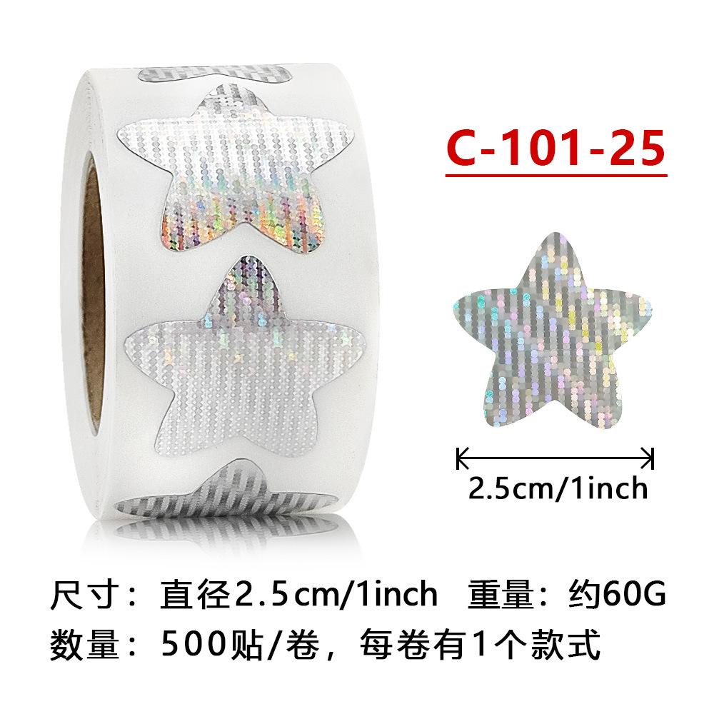 500pcs Colorful Star Adhesive Holographic Star Stickers Scrapbook Sticker Roll Labels For Kids DIY Gift Kids Reward School Craft