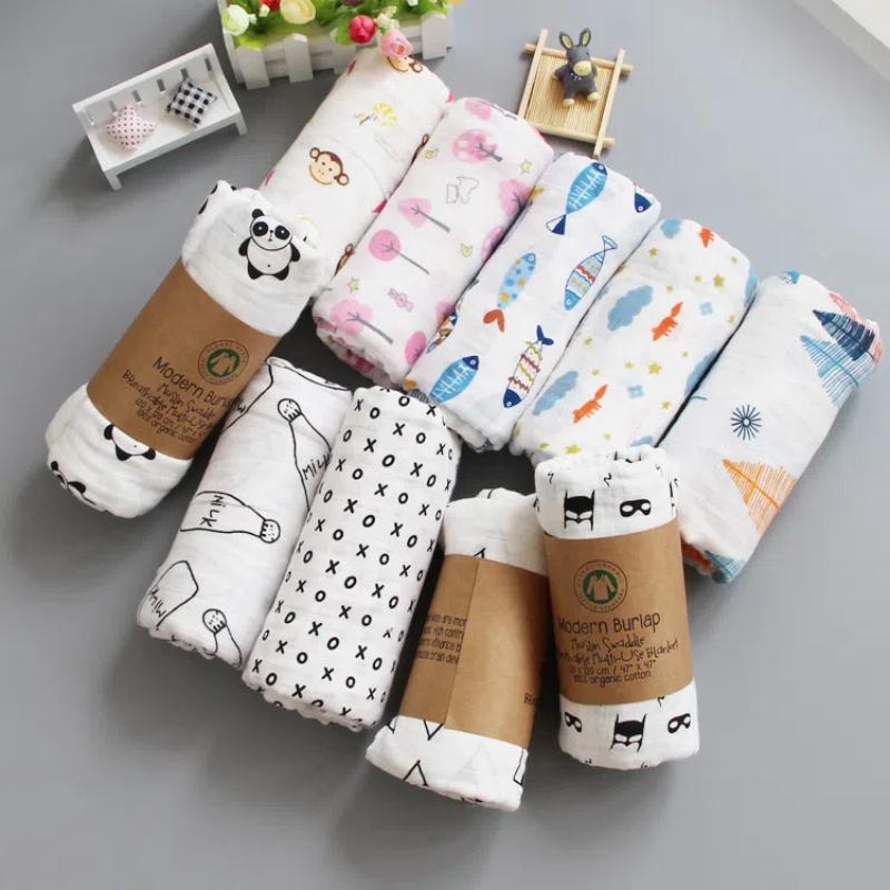 INS Popular Square Scarf Pure Cotton Muslin Gauze Bath Towel Baby Scarf Newborn Swaddling Clothes