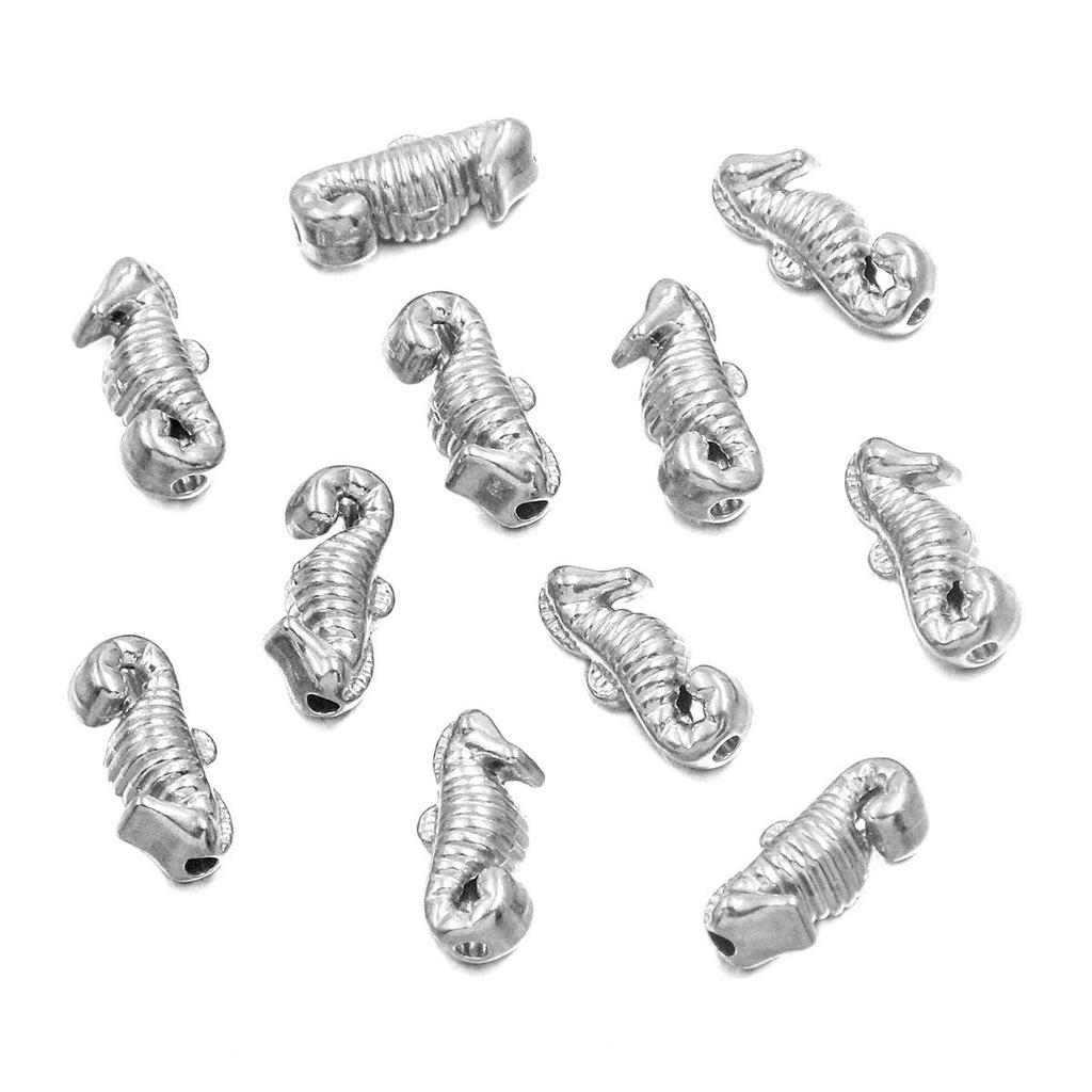 Retro Ocean-Themed Stainless Steel Beaded Pendants: Starfish, Seahorse, Sea Turtle for DIY Bracelets & Necklaces