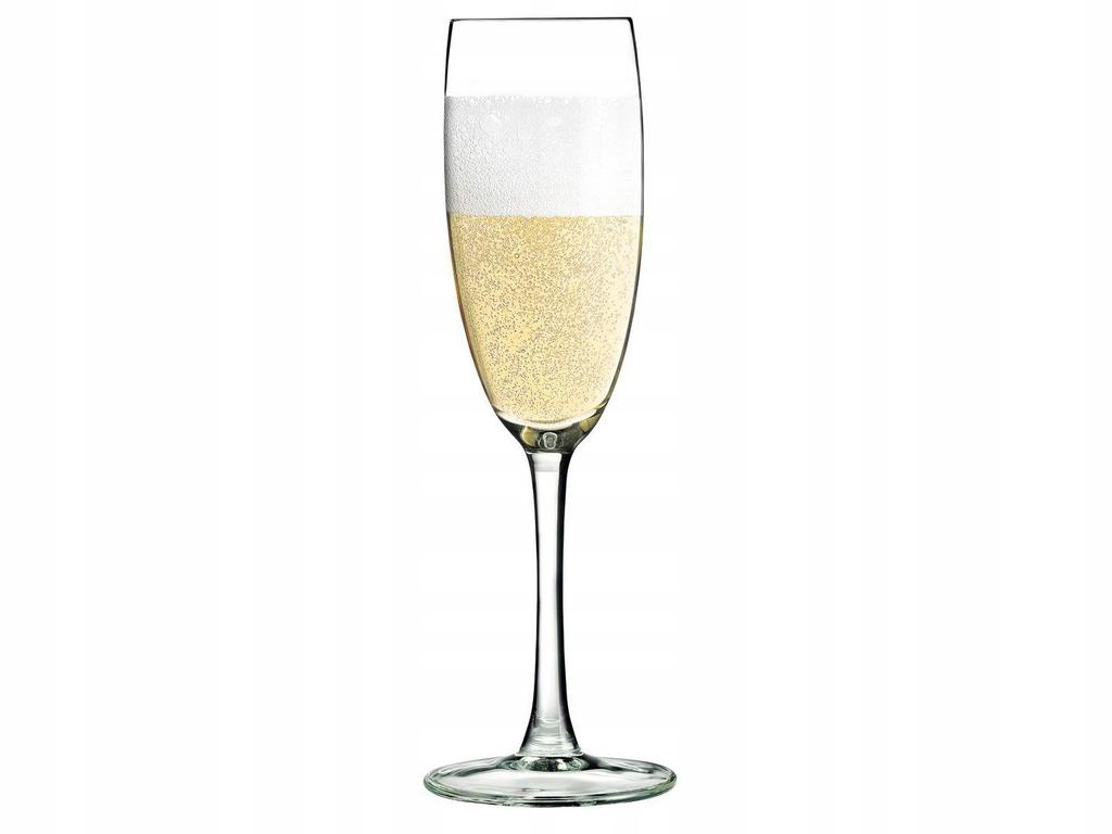 Kieliszki szklane do szampana przezroczyste zestaw 6 sztuk 180ml Diamond